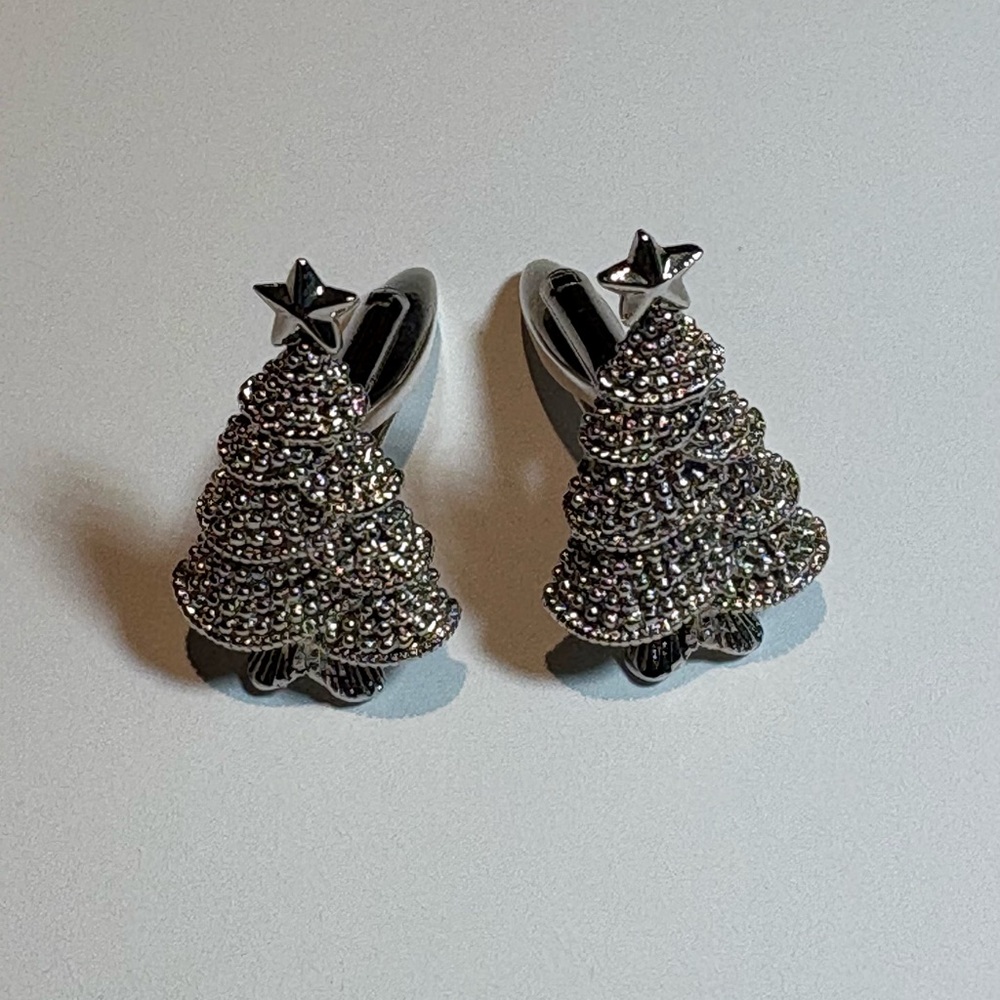 Christmas Tree Silver Cufflinks